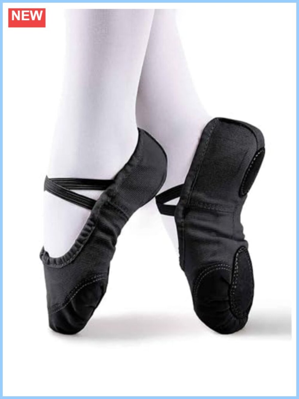Ballet Slippers Canvas Cotton Pig Leather Split Sole Dance Shoes